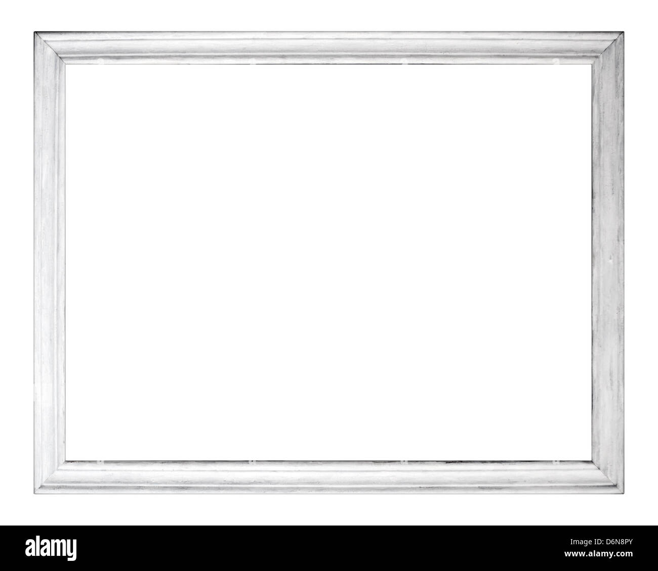 Empty old wooden frame isolated on white Stock Photo