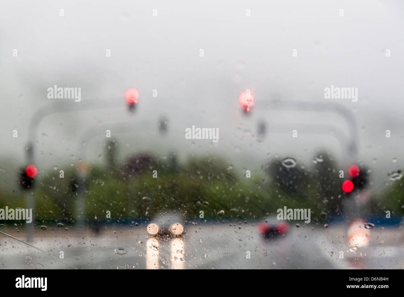 Bad Honnef, Germany, red light during rain Stock Photo