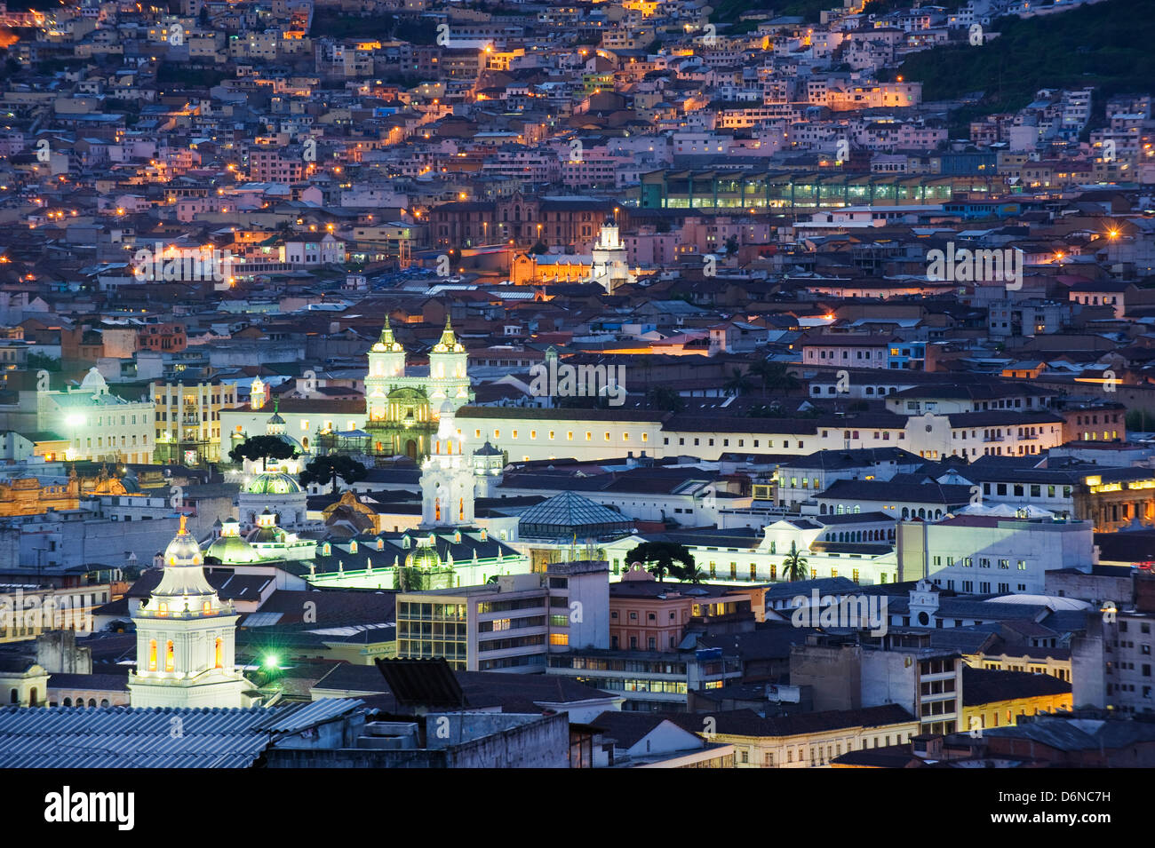 San Francisco church and Cathedral, old town, Unesco World Heritage site, Quito, Ecuador, South America Stock Photo