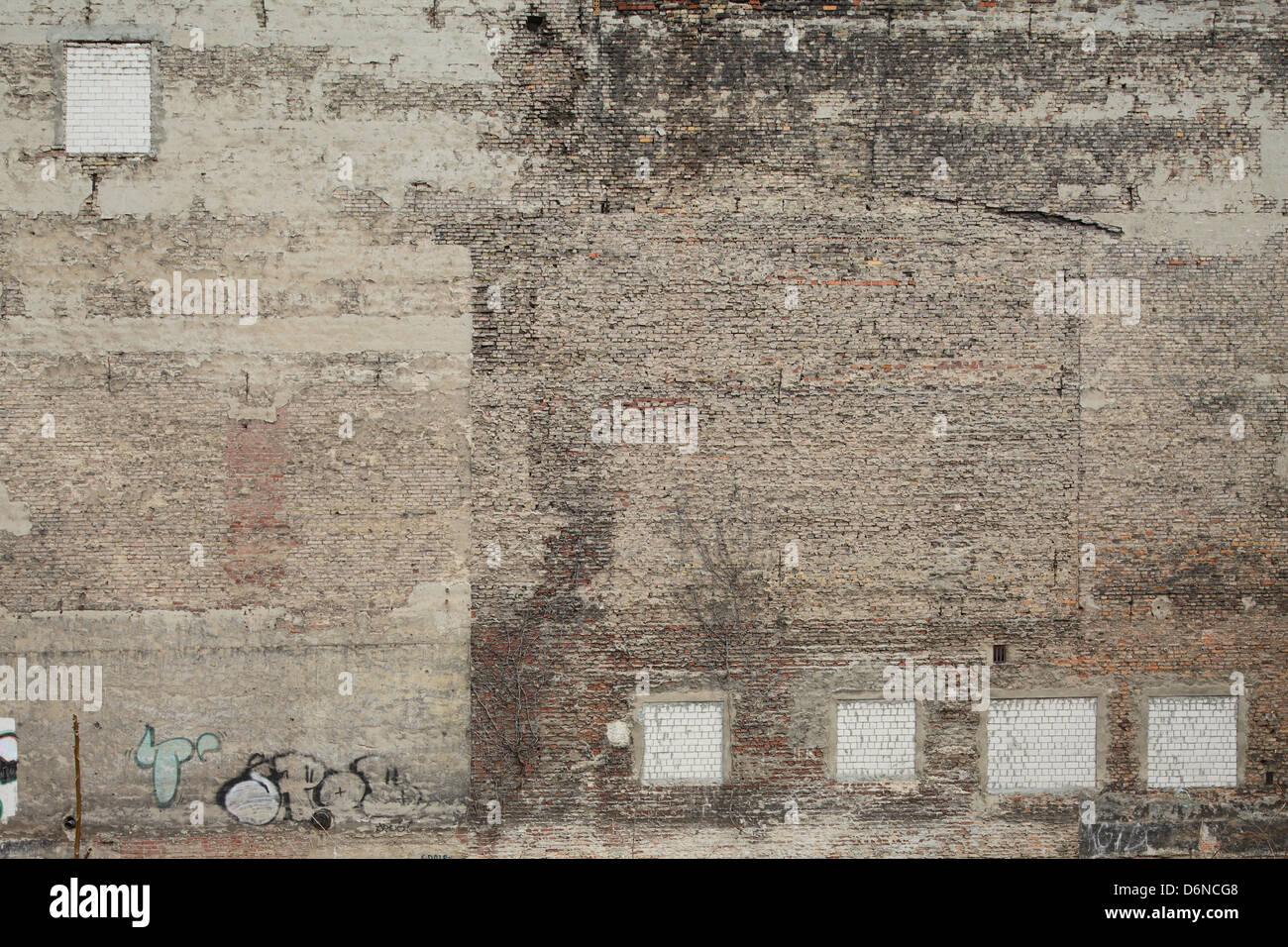 Berlin, Germany, fire wall on a vacant plot Stock Photo
