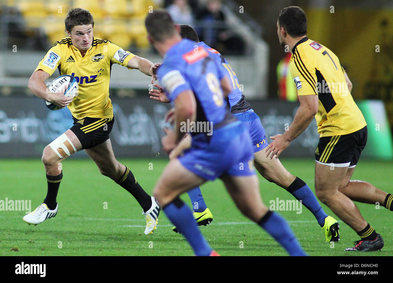 19.04.2013. Wellington, New Zealand. Hurricanes' Beauden Barrett makes