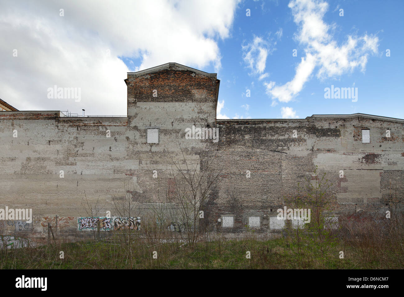 Berlin, Germany, fire wall on a vacant plot Stock Photo