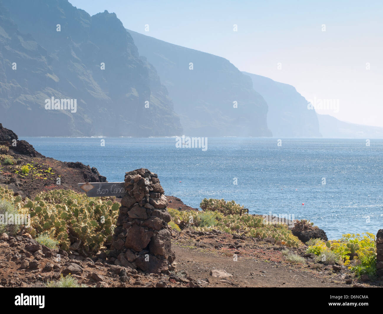 Punta de Teno in the west of Tenerife Spain, view of the Accantilados los Gigantes cliffs, Atlantic ocean Stock Photo