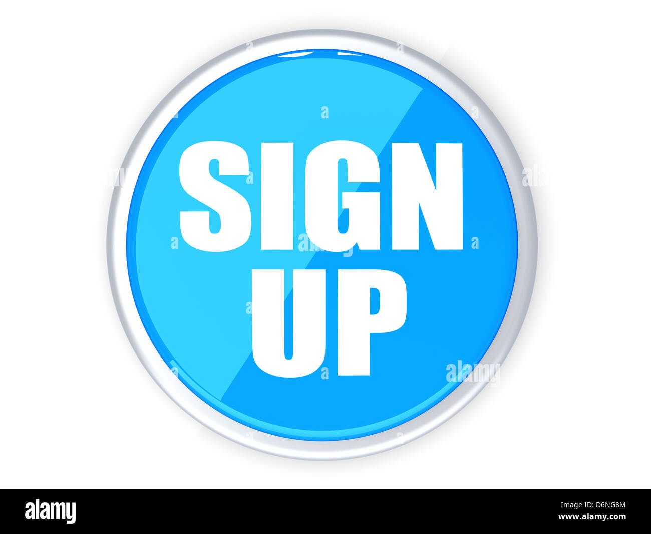 Sign up button. 3D rendered illustration. Isolated on white Stock Photo ...