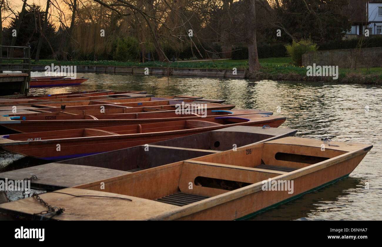 Boats on the River Cam, Cambridge, England Stock Photo
