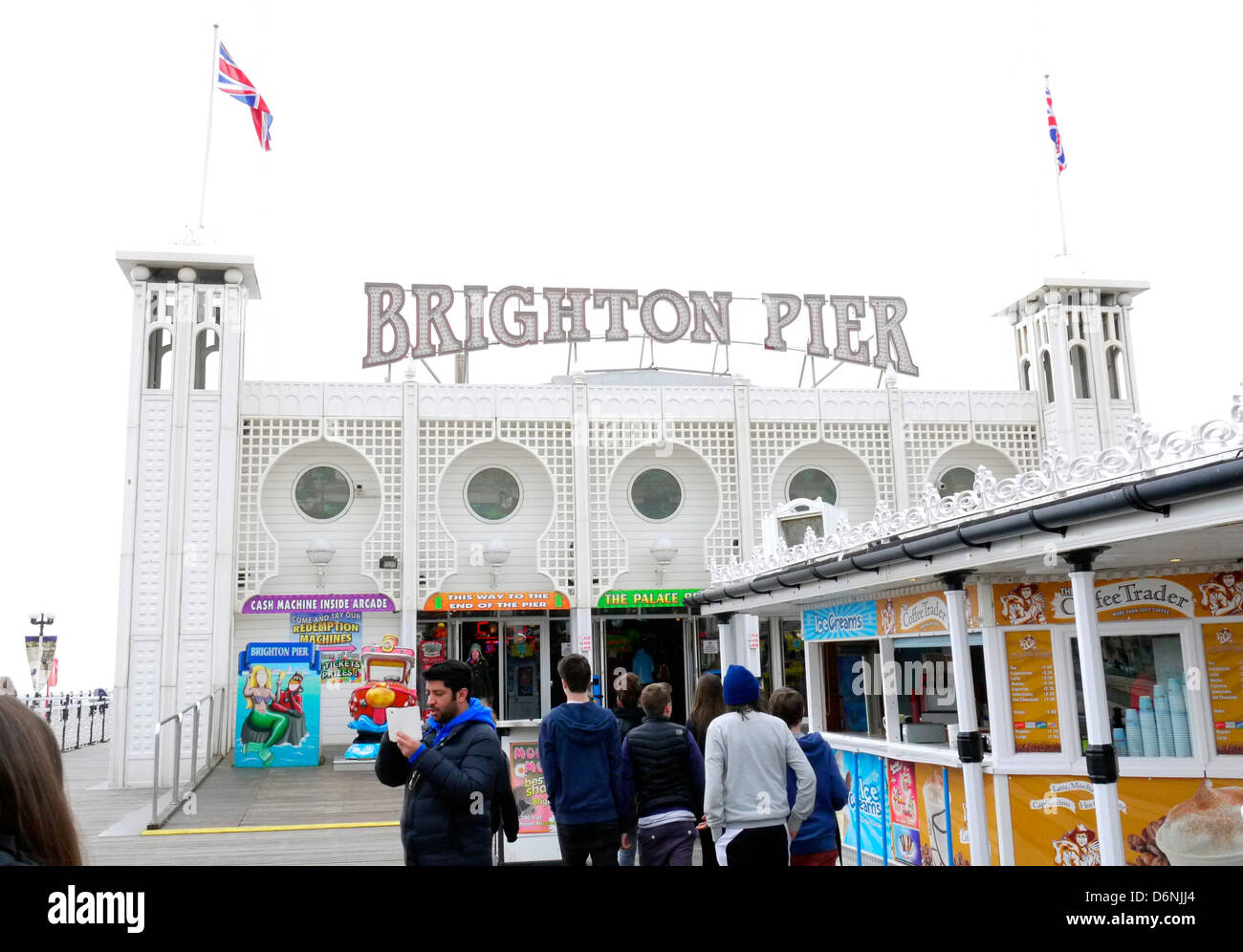 An image of Brighton Pier on an over cast day Stock Photo