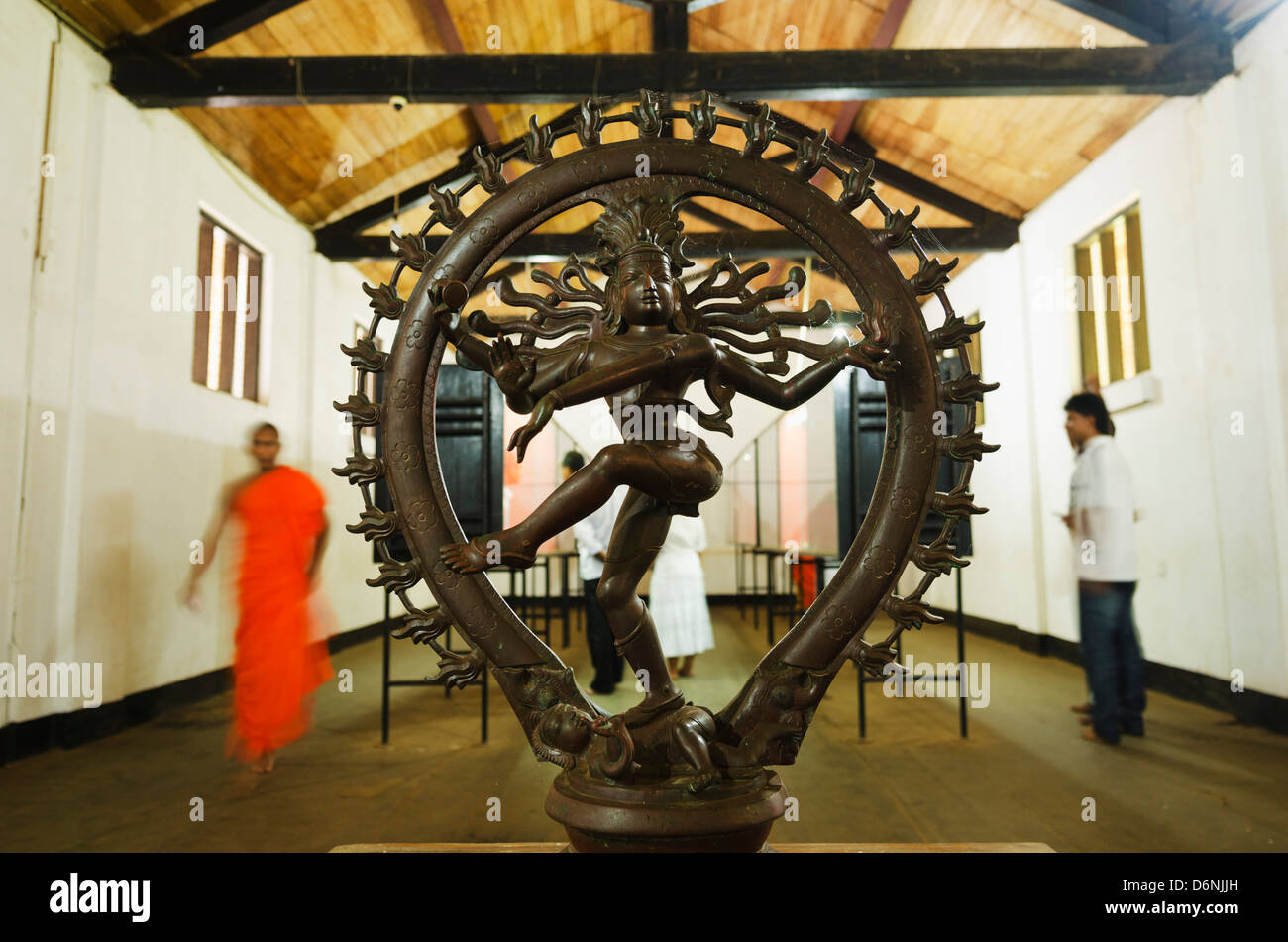 Sri Lanka, North Central Province, Anuradhapura, UNESCO World Heritage Site, Archaeological museum wood carving of Shiva Natraja Stock Photo