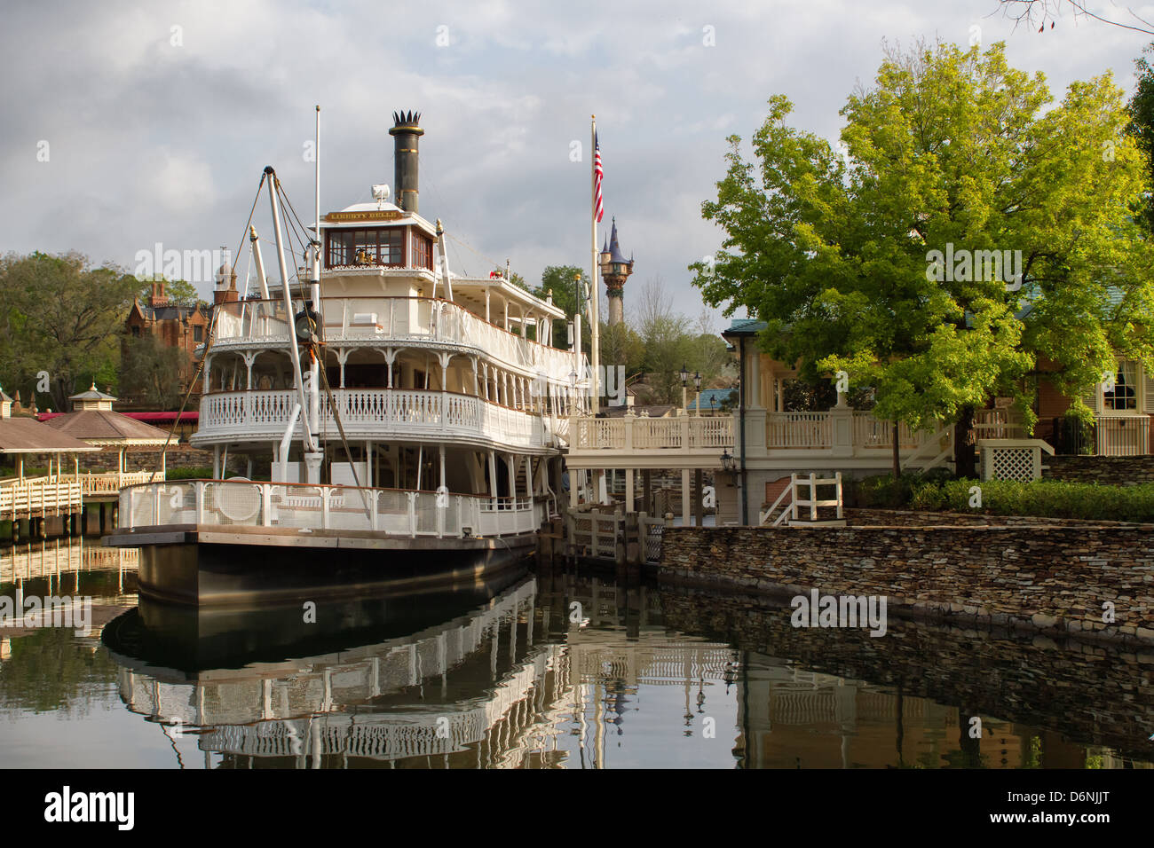 Liberty Square Riverboat in Magic Kingdom, Walt Disney World resort, Orlando, Florida. Stock Photo