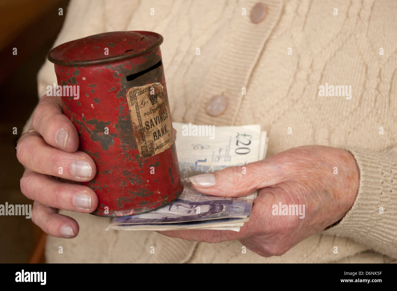 Happy old lady money hi-res stock photography and images - Alamy