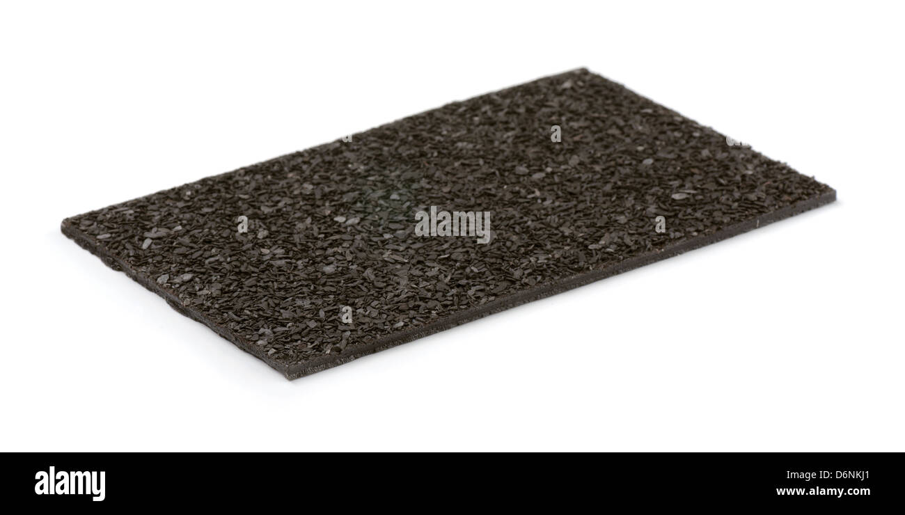 Piece of asphalt roof shingle isolated on white Stock Photo