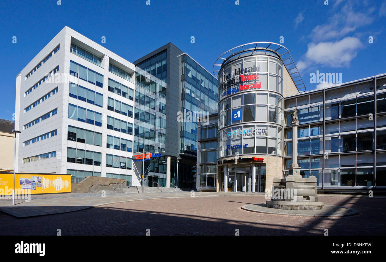 Tesco Bank and The Herald Evening Times Sunday Times offices in Glasgow Scotland Stock Photo