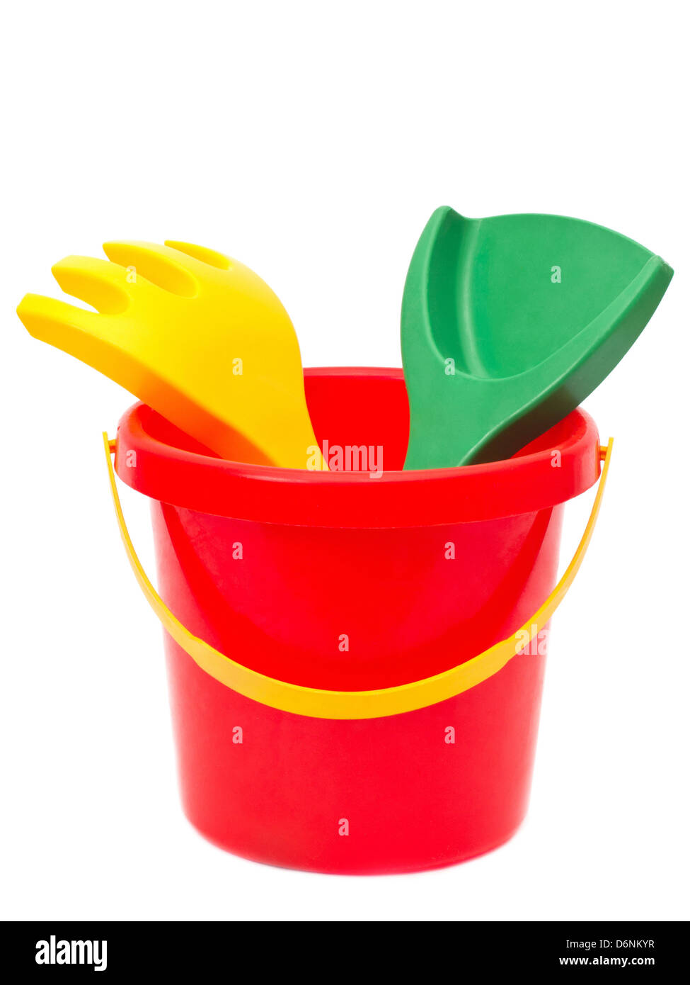 bucket rake and scoop, toys, isolated on white Stock Photo Alamy