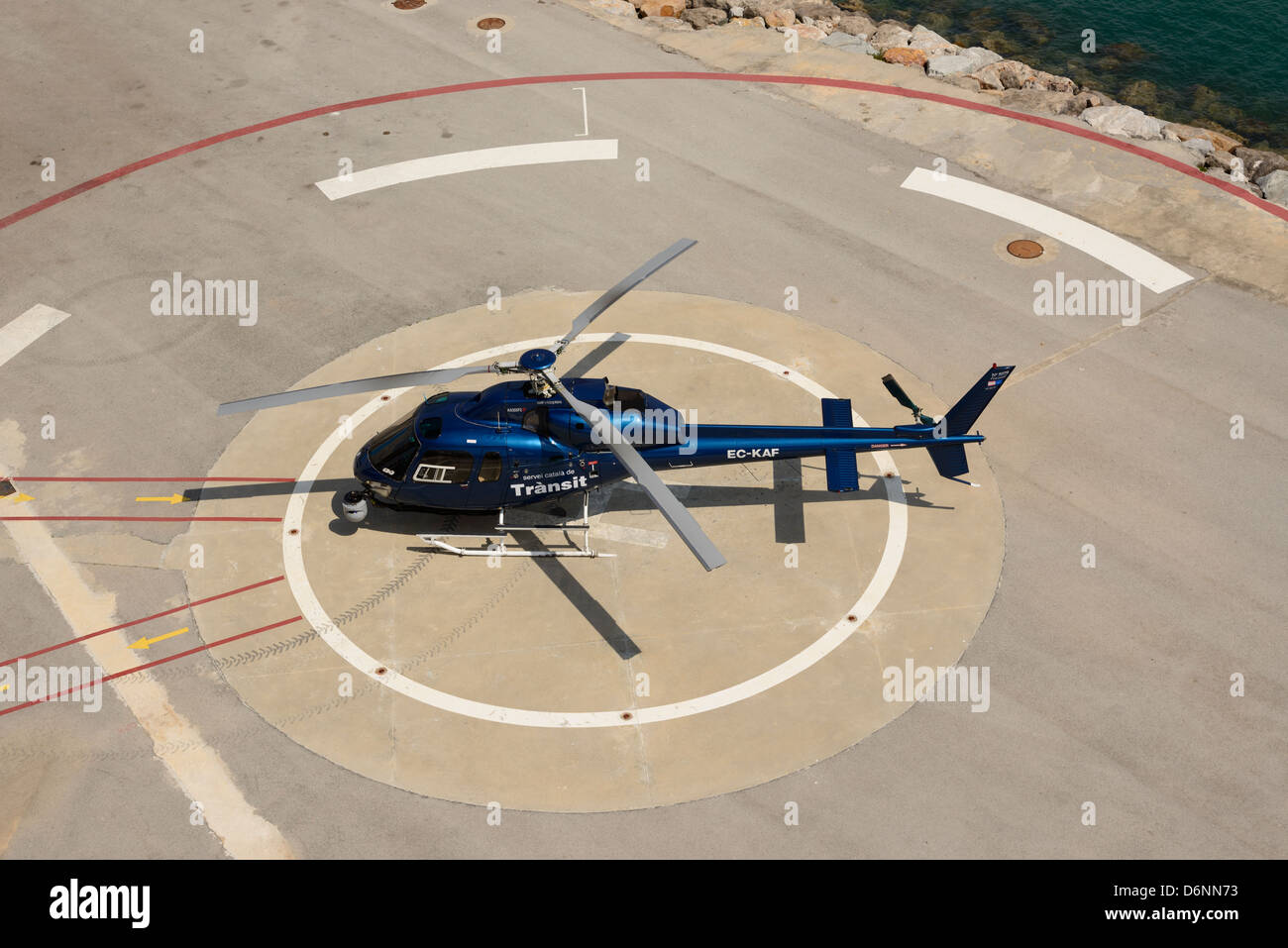 AS355 Ecureuil 2 (Twin Squirrel) helicopter made by Aérospatiale, (Eurocopter Group) Servei Català de Trànsit. CAThelicopters Stock Photo