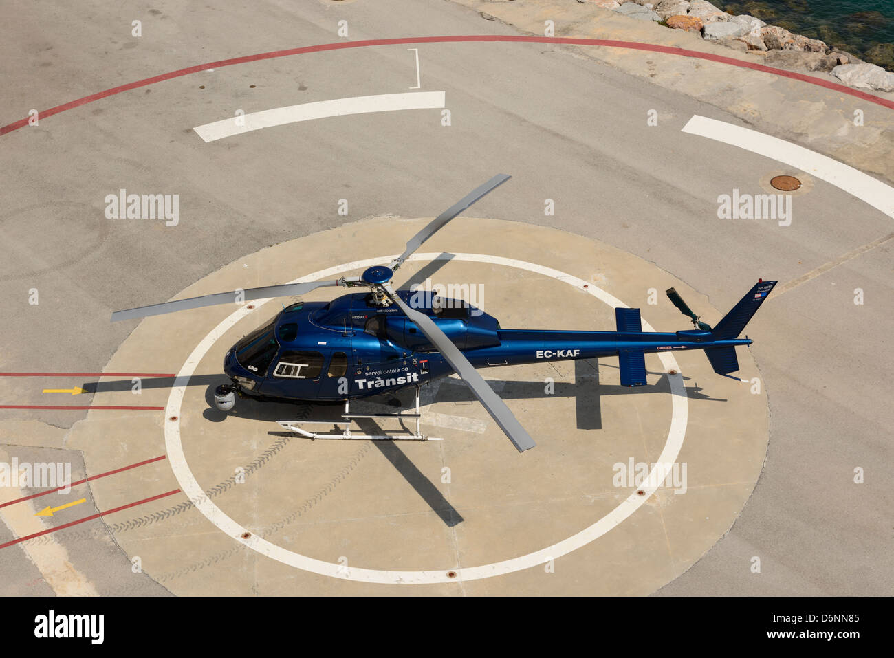 AS355 Ecureuil 2 (Twin Squirrel) helicopter made by Aérospatiale, (Eurocopter Group) Servei Català de Trànsit. CAThelicopters Stock Photo