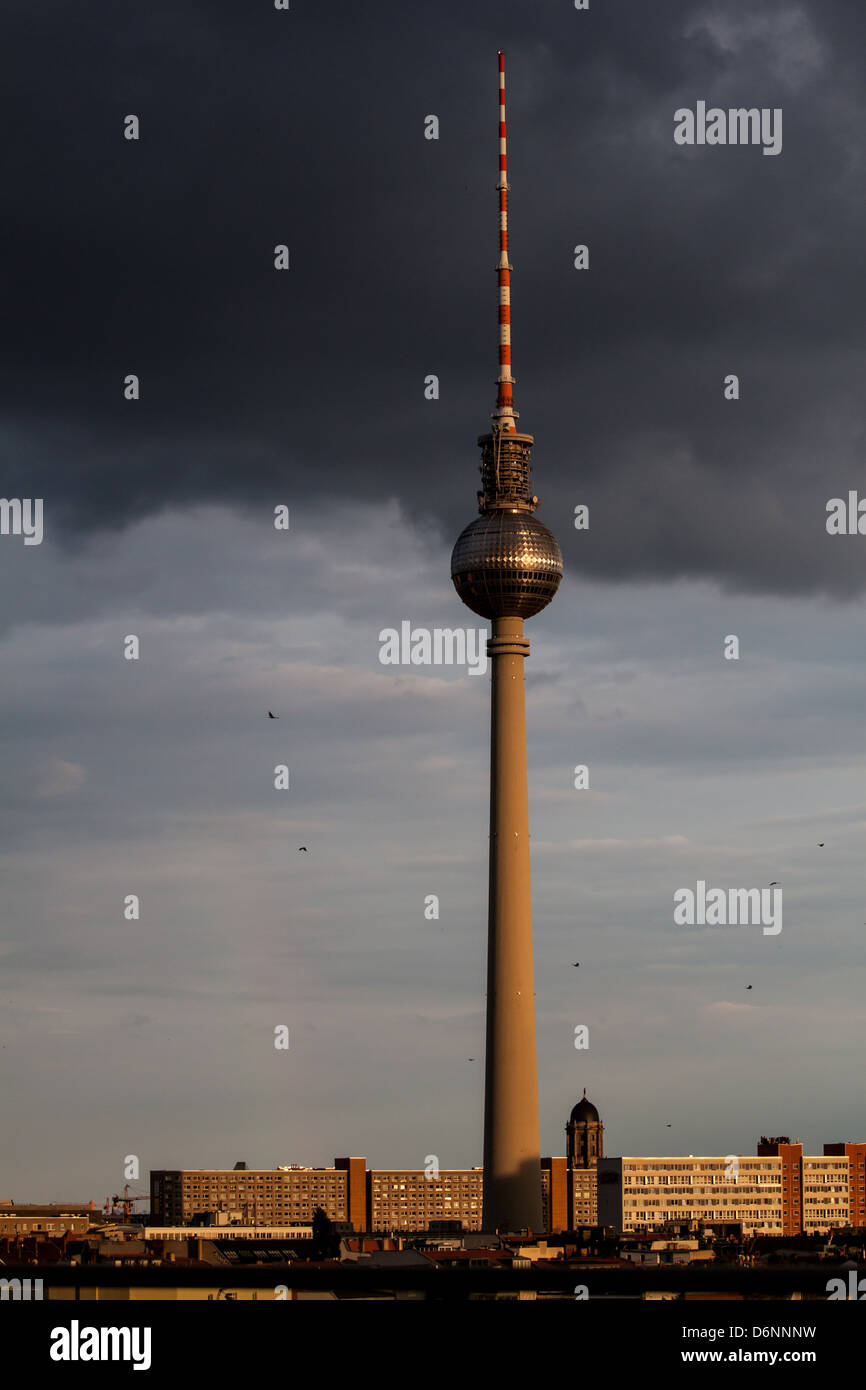 Berlin, Germany, the Berlin TV tower at Alexanderplatz Stock Photo