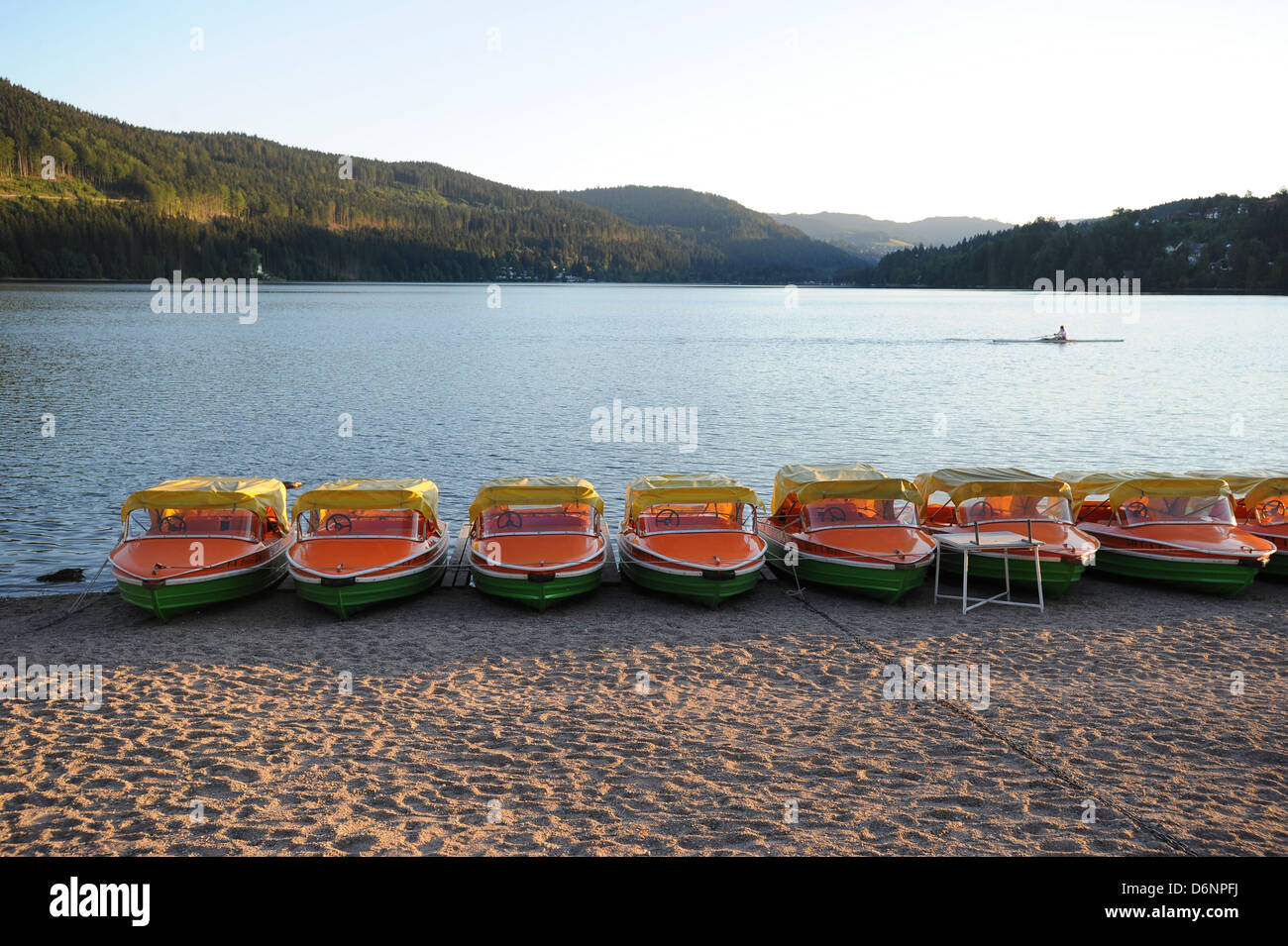 Titisee-Neustadt, Germany, boat rental on Lake Titisee Stock Photo
