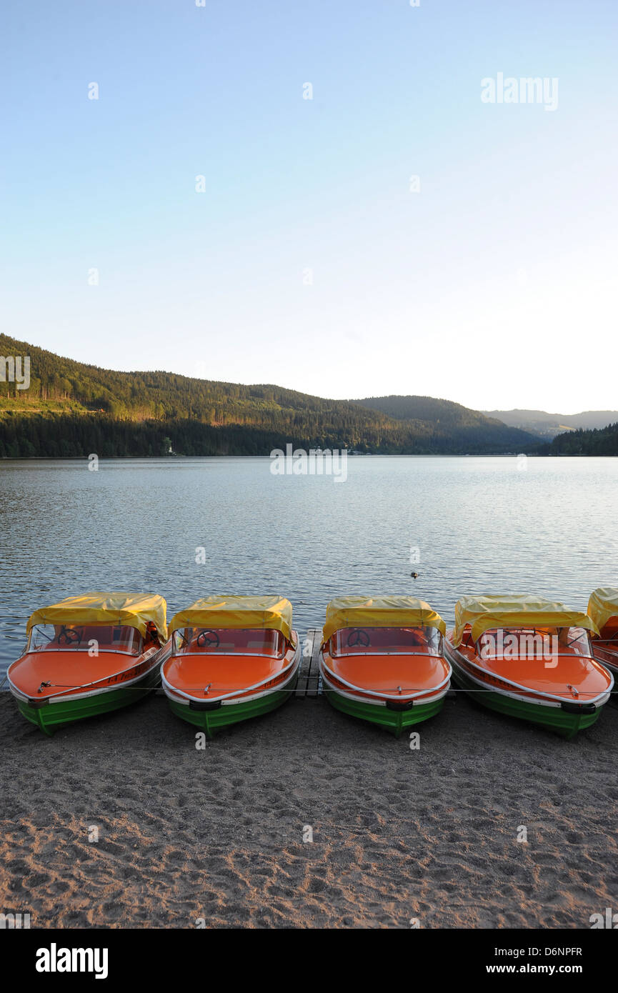 Titisee-Neustadt, Germany, boat rental on Lake Titisee Stock Photo