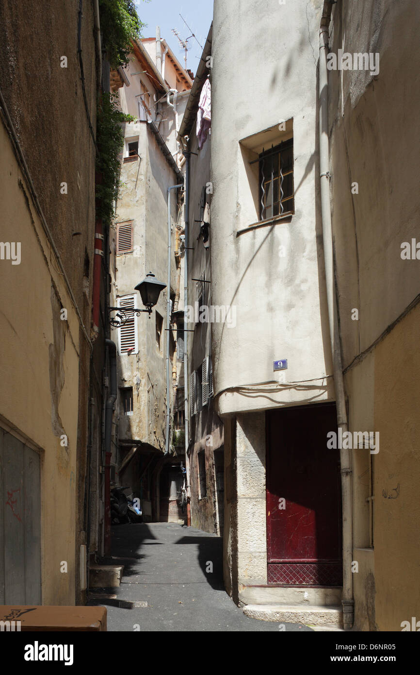 Grasse, France, historical apartment houses in the town of Grasse Stock Photo