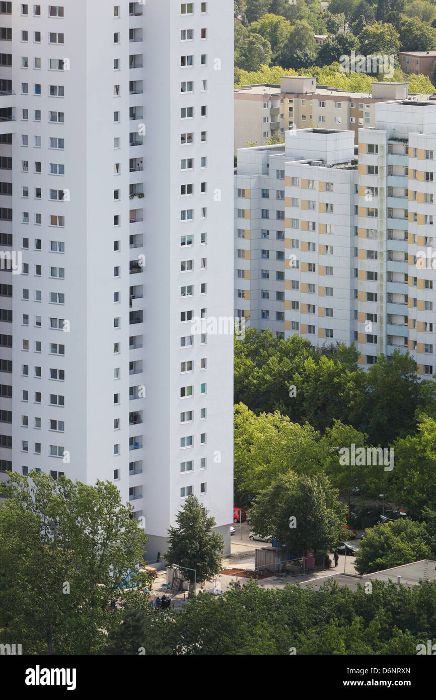 Berlin, Germany, View of apartment houses in the city Gropius Stock Photo