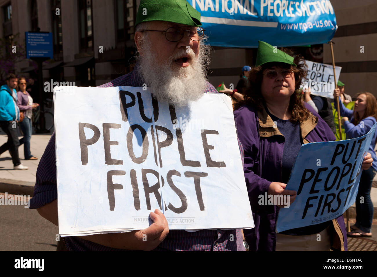 Robin Hood Tax supporters rally in Washington DC Stock Photo