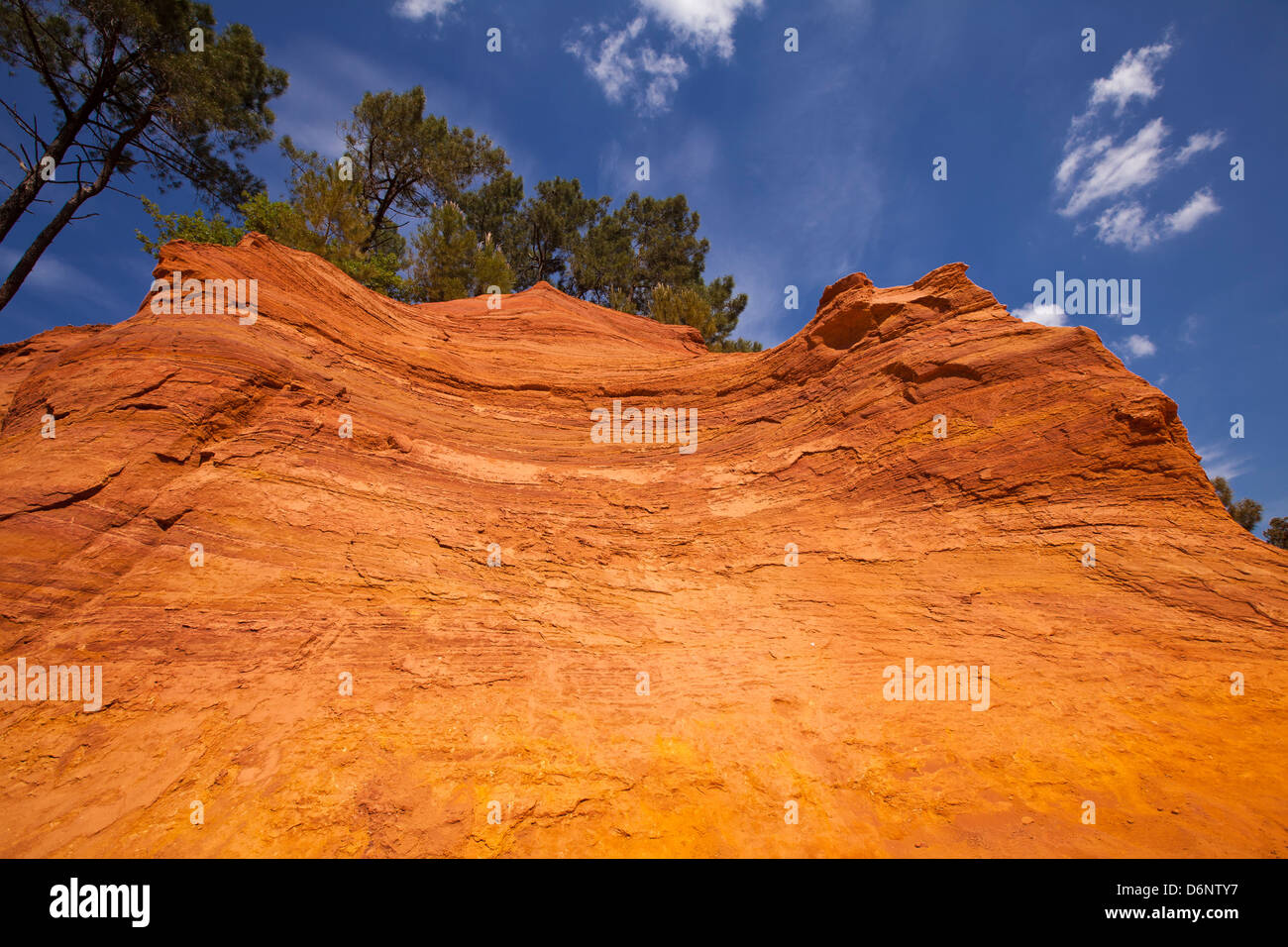 Roussillon, France, the typical ocher rocks Stock Photo