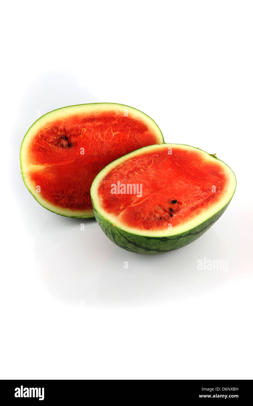 The Focus watermelon on white background. Stock Photo