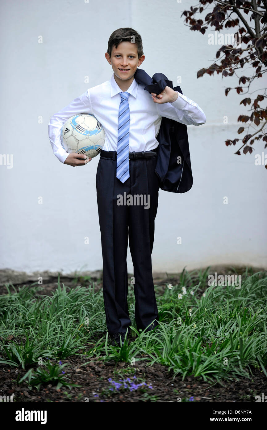 young boy in a suit Stock Photo