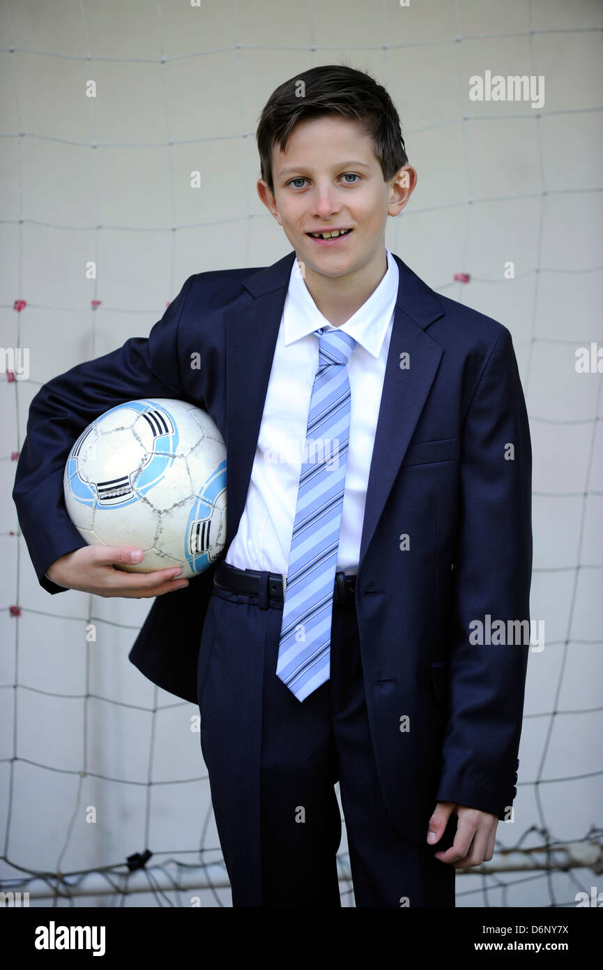 young boy in a suit Stock Photo