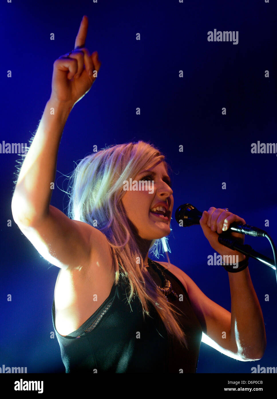 prague, Czech Republic. 21st April, 2013. British singer Ellie Goulding performs in SaSaZu club in Prague, Czech Republic, April 21, 2013. (Michal Krumphanzl/CTK Photo/Alamy Live News) Stock Photo
