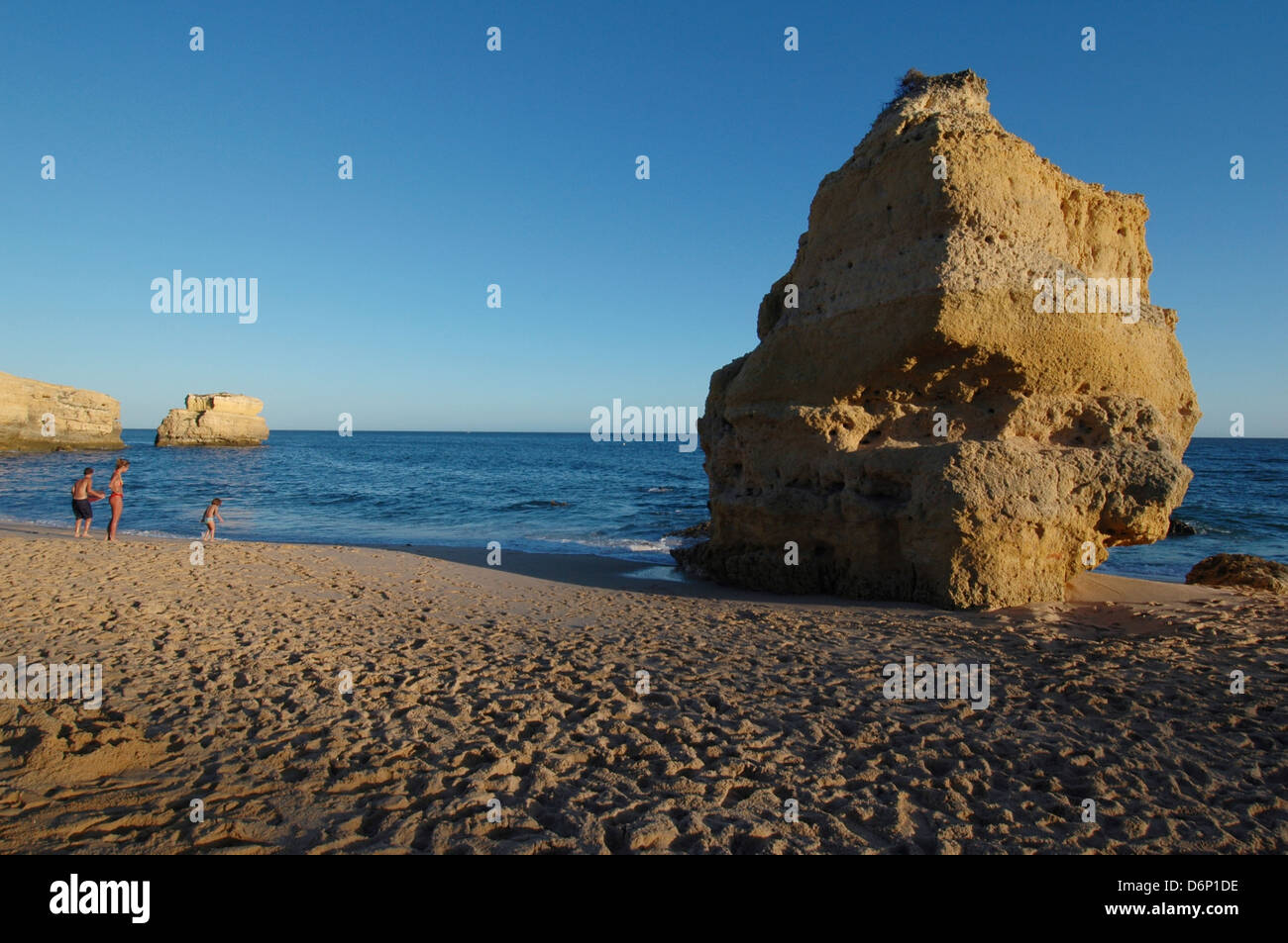 Limestone rock formation in Praia de Sao Rafael beach close to the ...