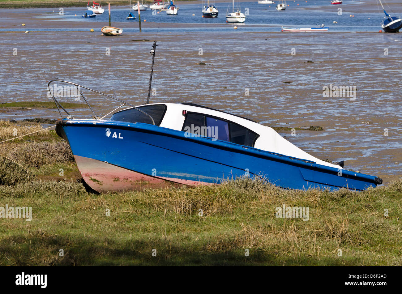Old boat on the river bank Stock Photo - Alamy