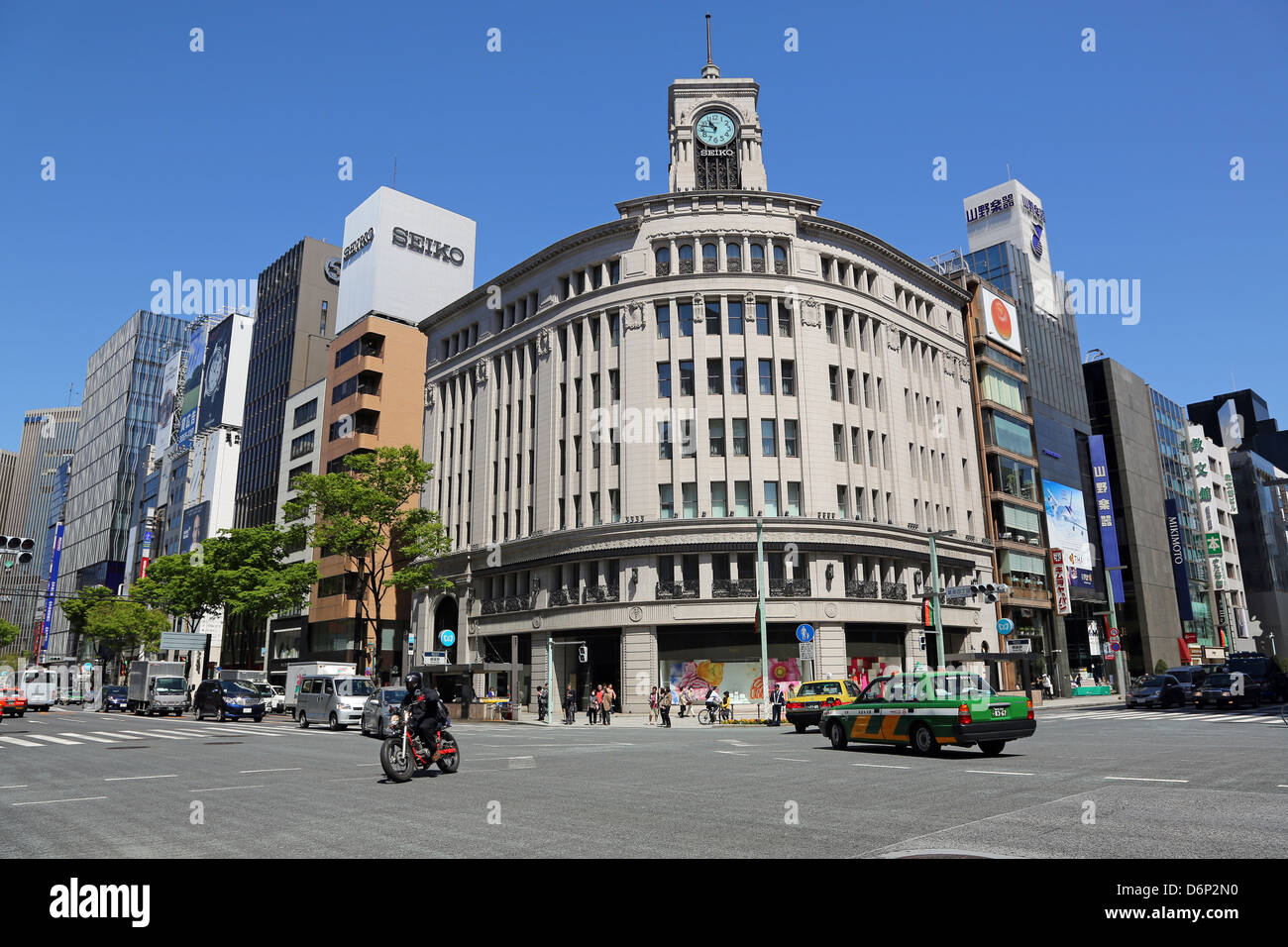 Street scene in Ginza, Tokyo, Japan Stock Photo