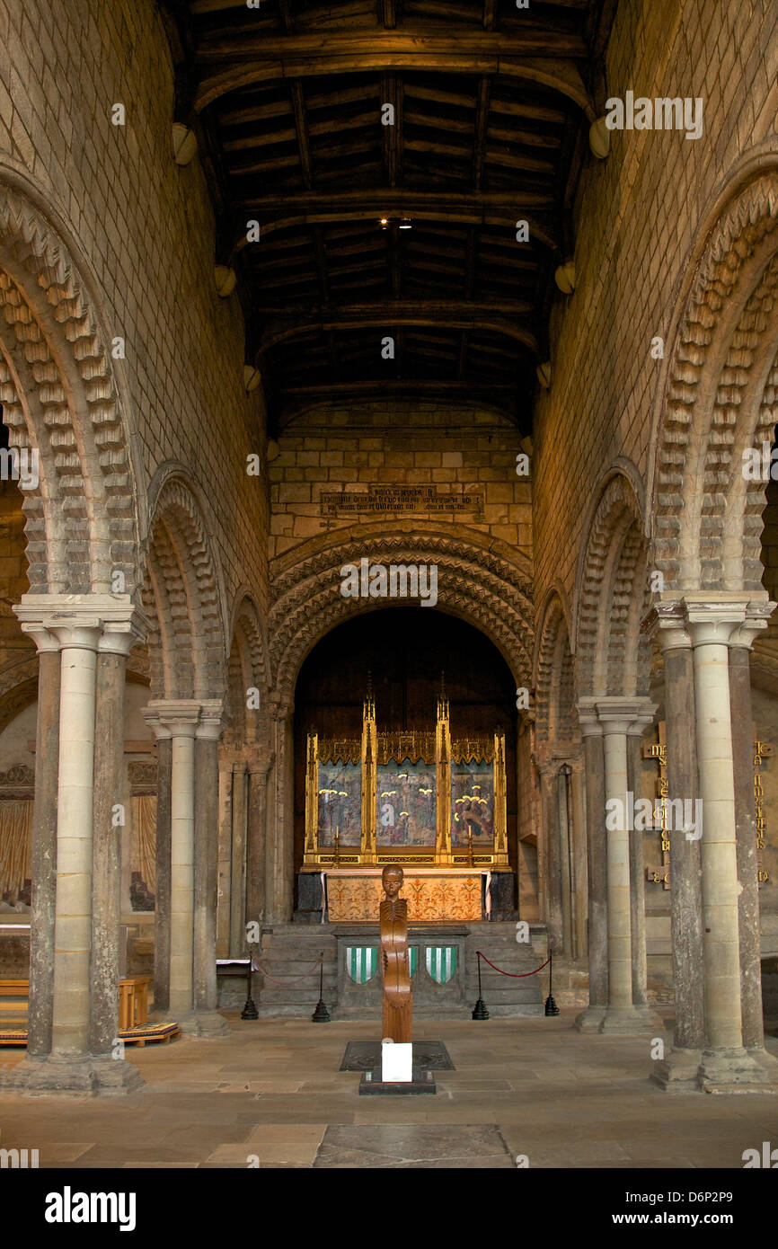 Interior of the 12th century Norman Romanesque Galilee Chapel, Durham Cathedral, County Durham, England, United Kingdom, Europe Stock Photo