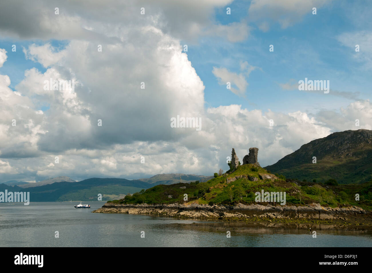 Caisteal Maol, Kyleakin, Isle of Skye, Scotland, UK.  Also known as Castle Moil, Castle Maol, Dun Akyn, Dunakin Castle. Stock Photo