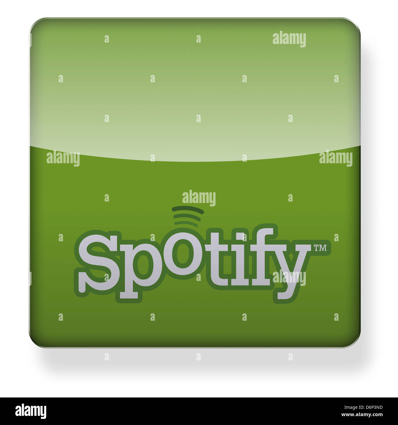 Spotify logo as an app icon. Clipping path included. Stock Photo
