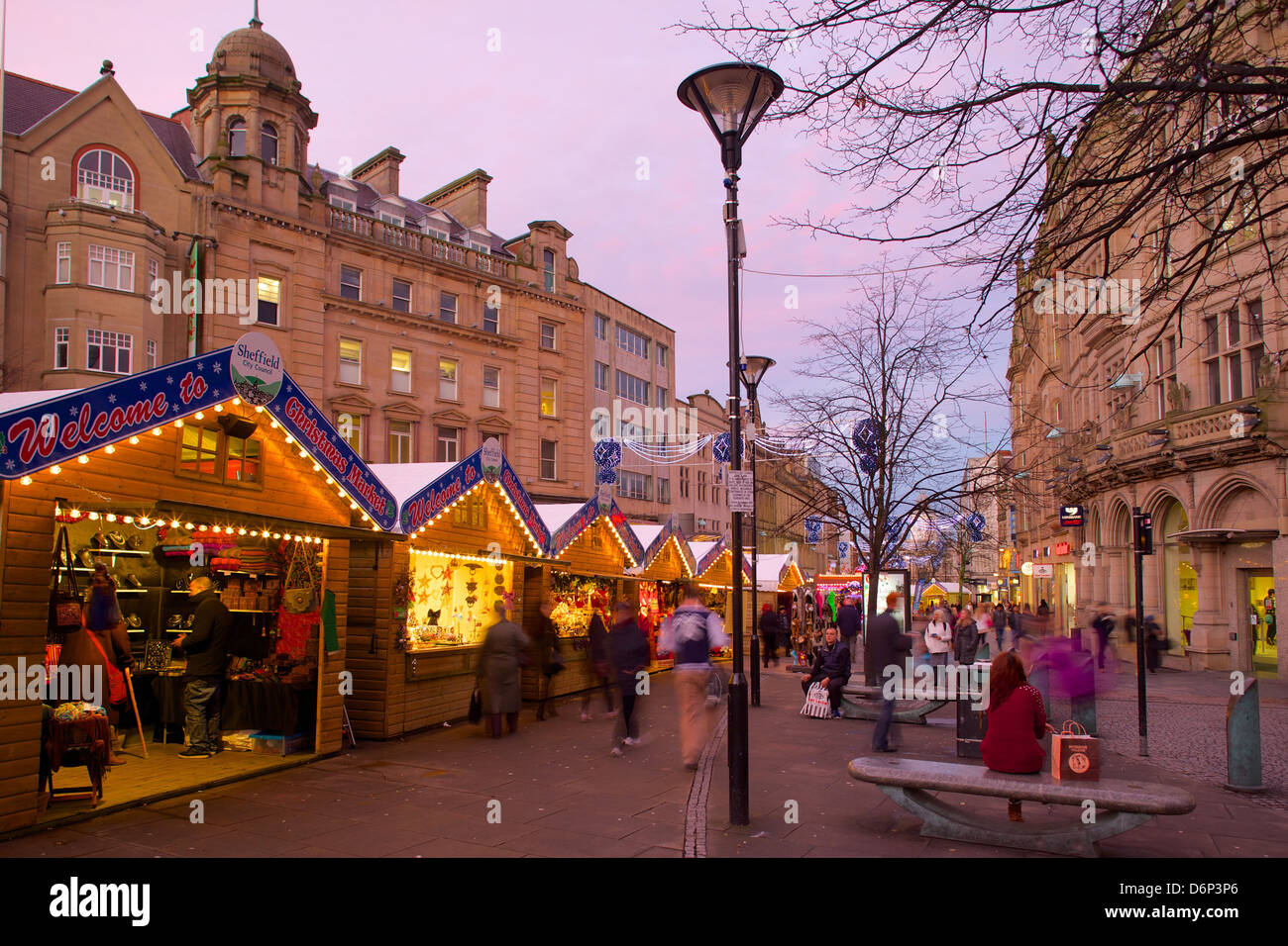 Christmas Market, Sheffield, South Yorkshire, Yorkshire, England, United Kingdom, Europe Stock Photo