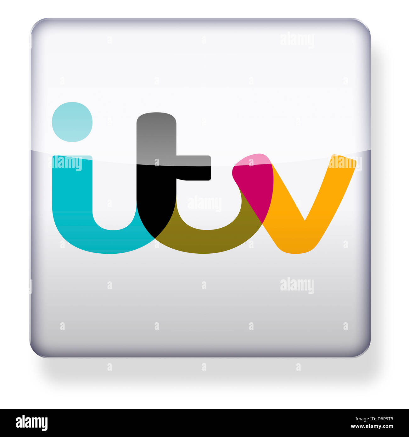 ITV logo as an app icon. Clipping path included. Stock Photo
