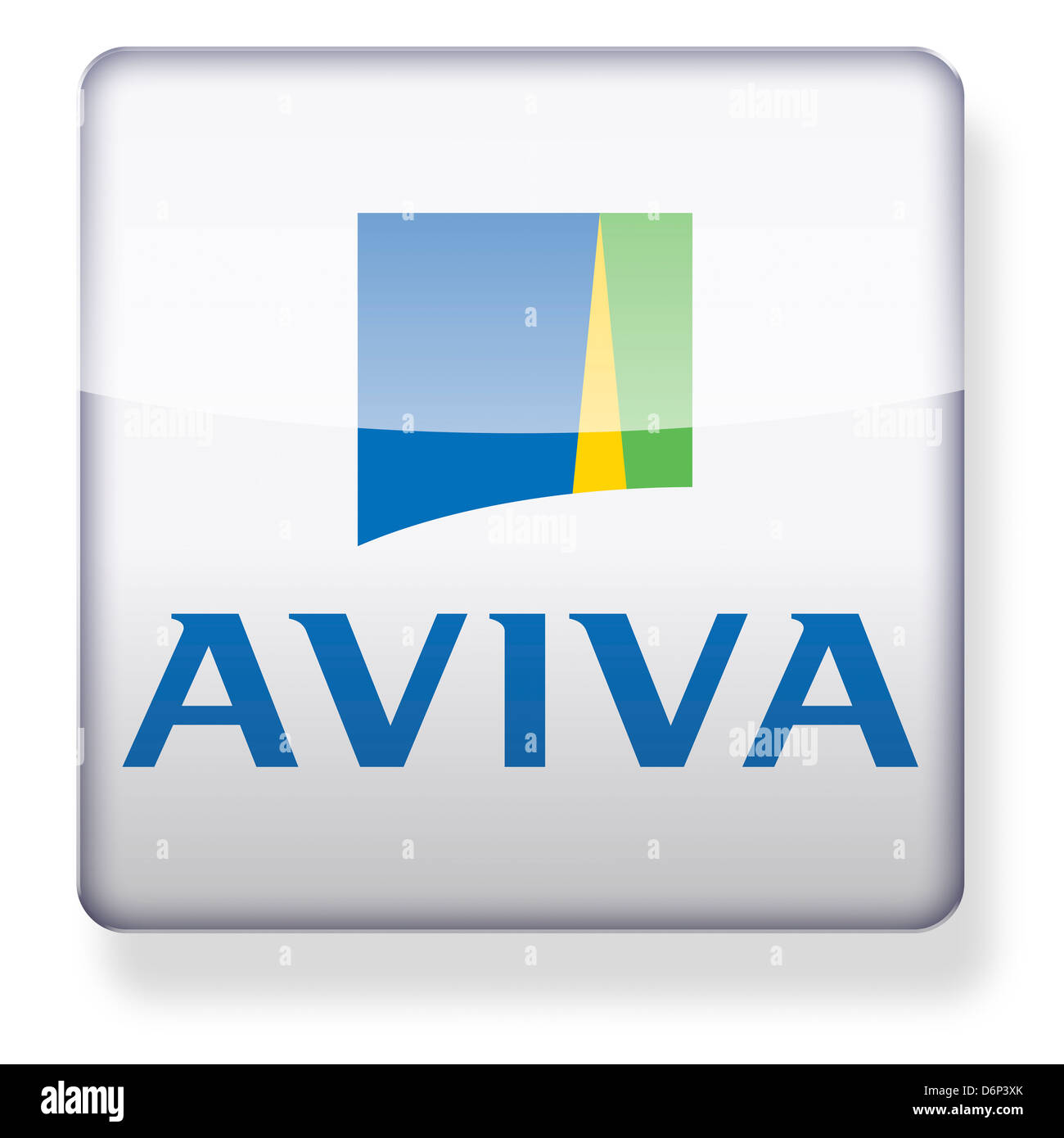 Aviva Insurance logo as an app icon. Clipping path included. Stock Photo