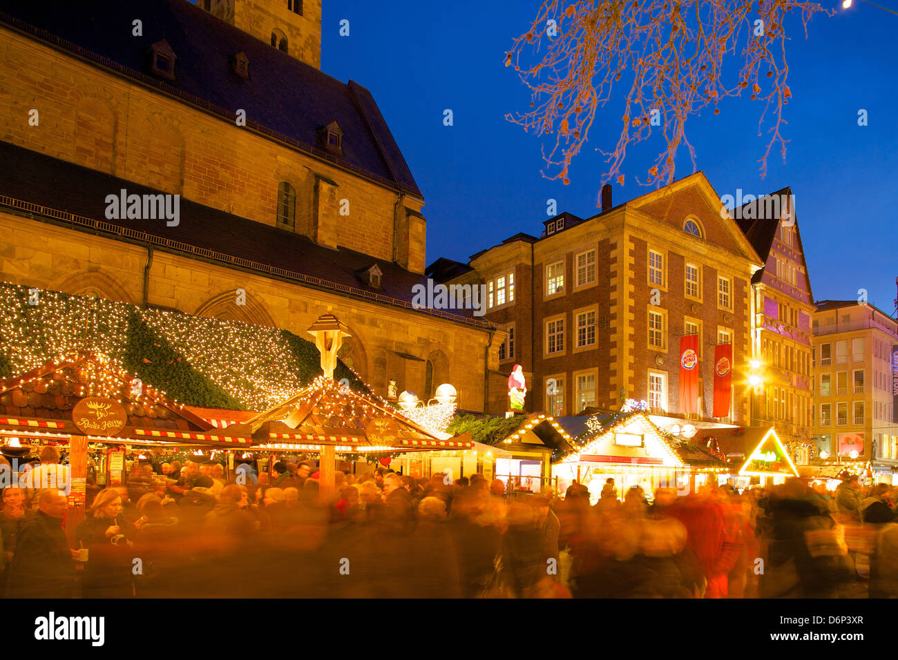 Willy Brandt Platz and Christmas Market, Dortmund, North Rhine-Westphalia, Germany, Europe Stock Photo