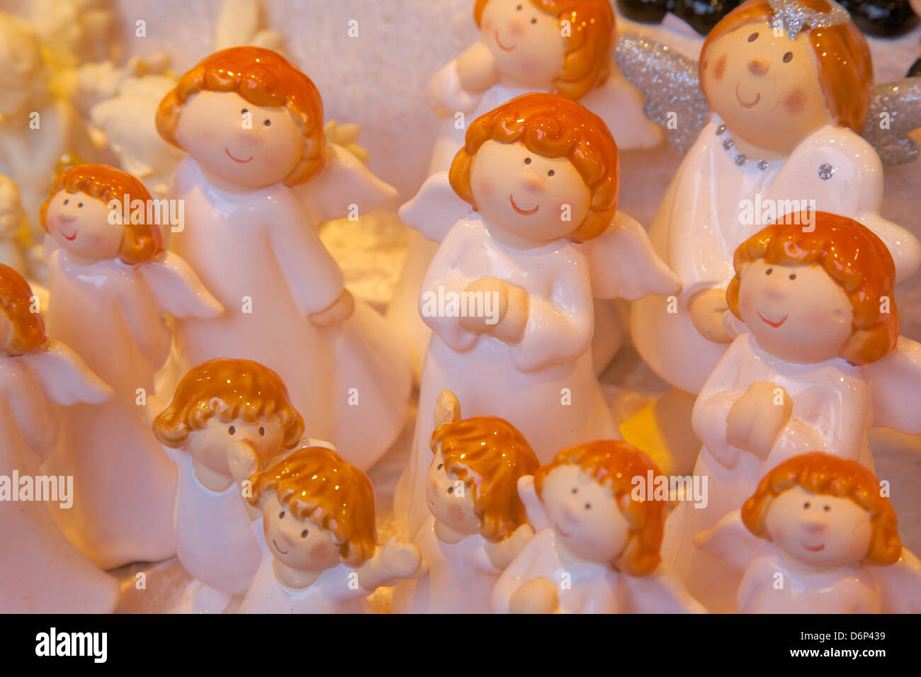 Christmas ornaments in Christmas Market, Munster, North Rhine-Westphalia, Germany, Europe Stock Photo