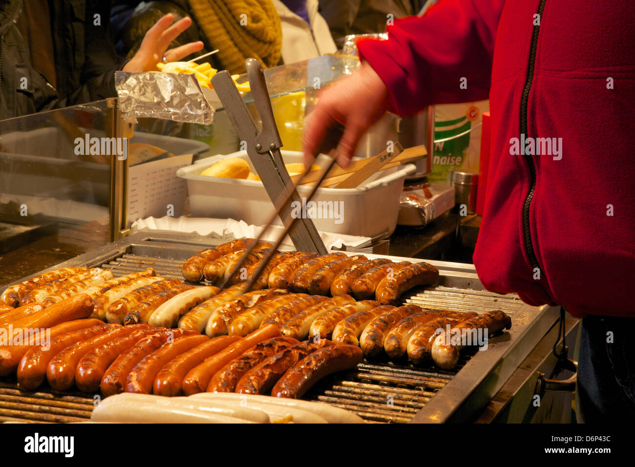 Hot dog stall, Christmas Market, Munster, North RhineWestphalia