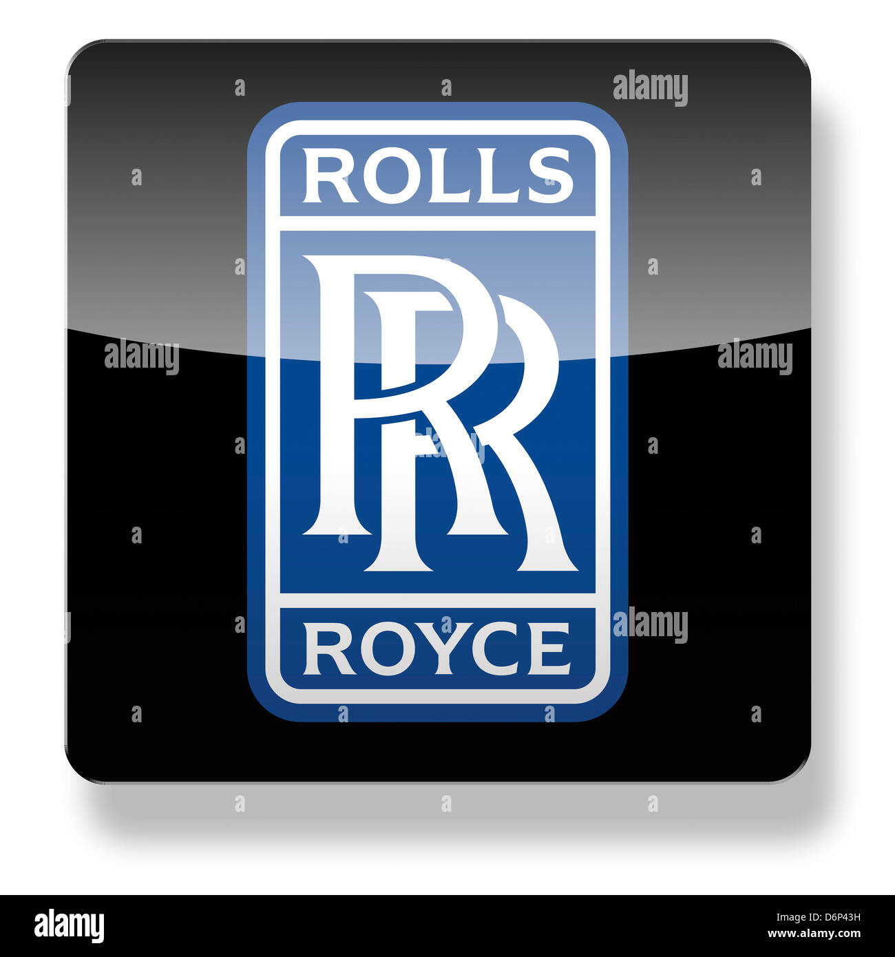 Rolls Royce logo as an app icon. Clipping path included. Stock Photo