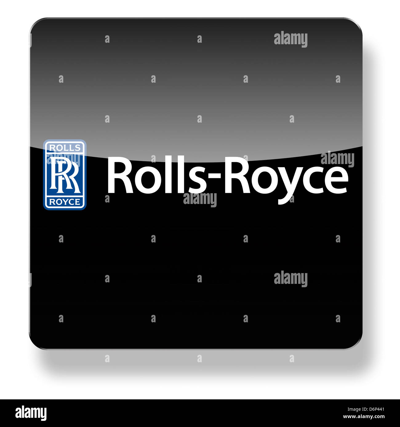 Rolls Royce logo as an app icon. Clipping path included. Stock Photo