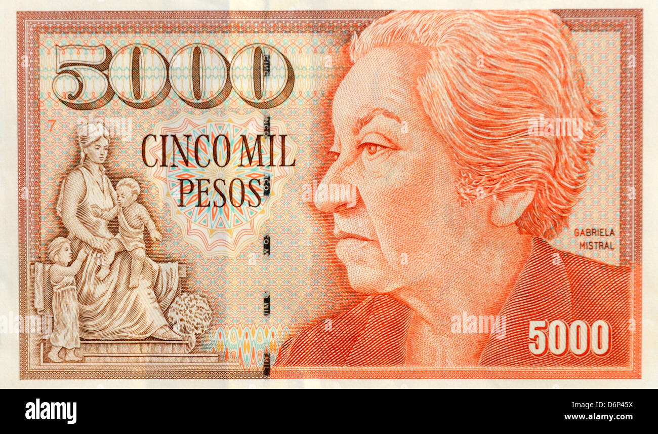 CHILE 5000 PESOS Banknote Circulated Single Note Chilean 5000 Banknotes
