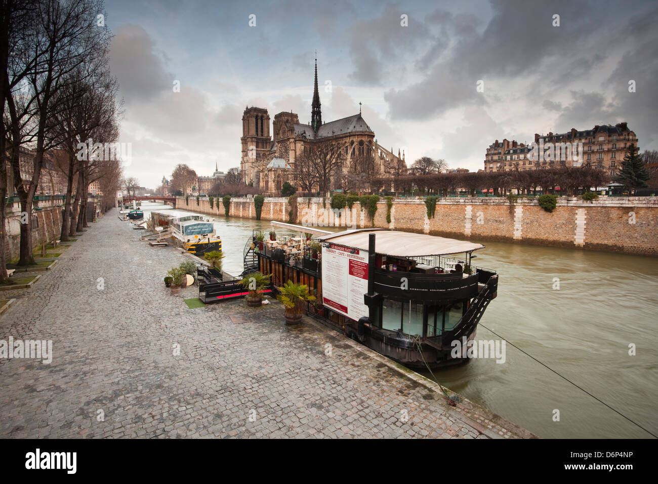 Notre Dame De Paris Cathedral And River Seine Paris France Europe 