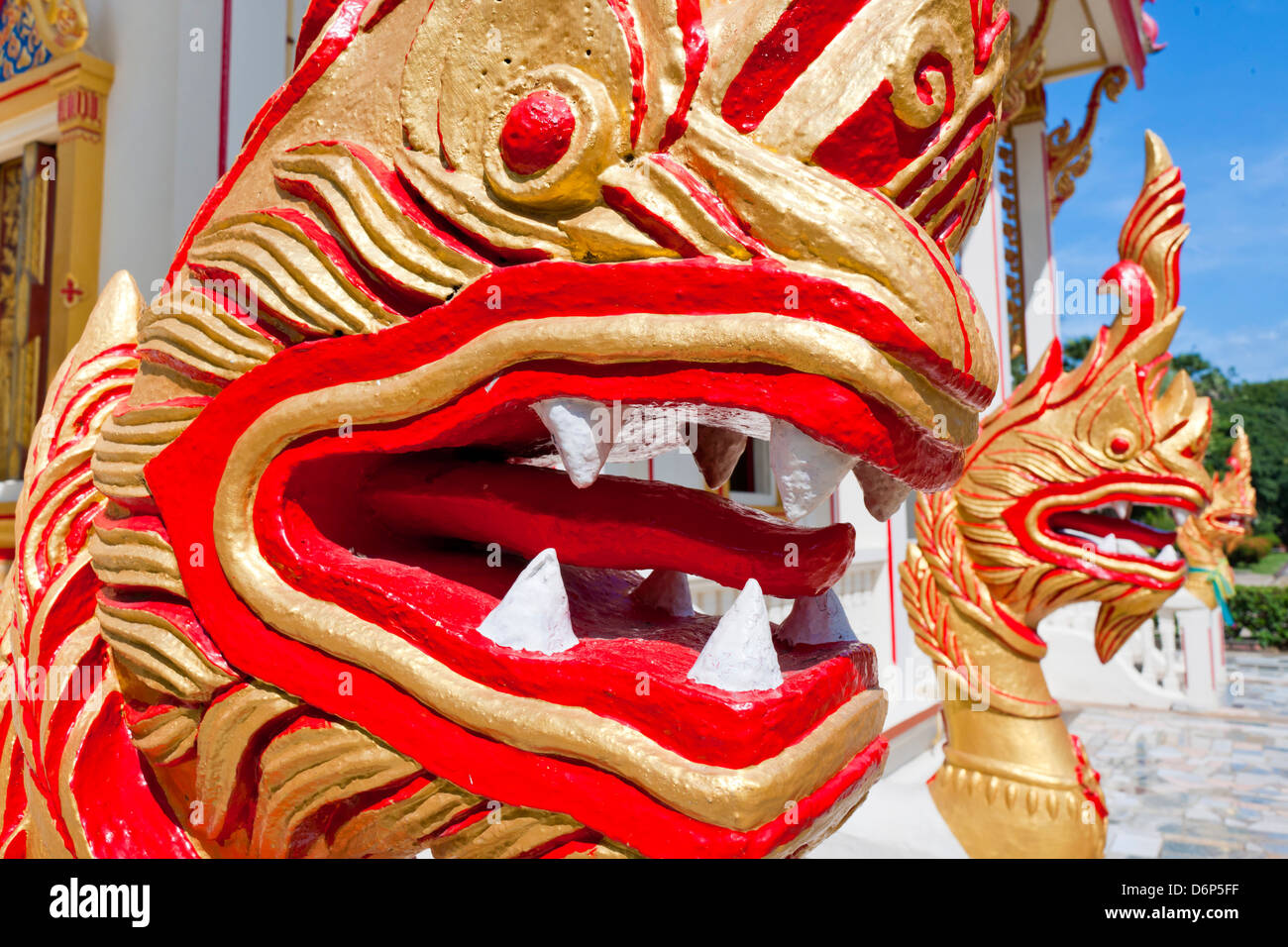 Karon Beach, Buddhist Temple, Phuket Island, Phuket, Thailand, Southeast Asia, Asia Stock Photo