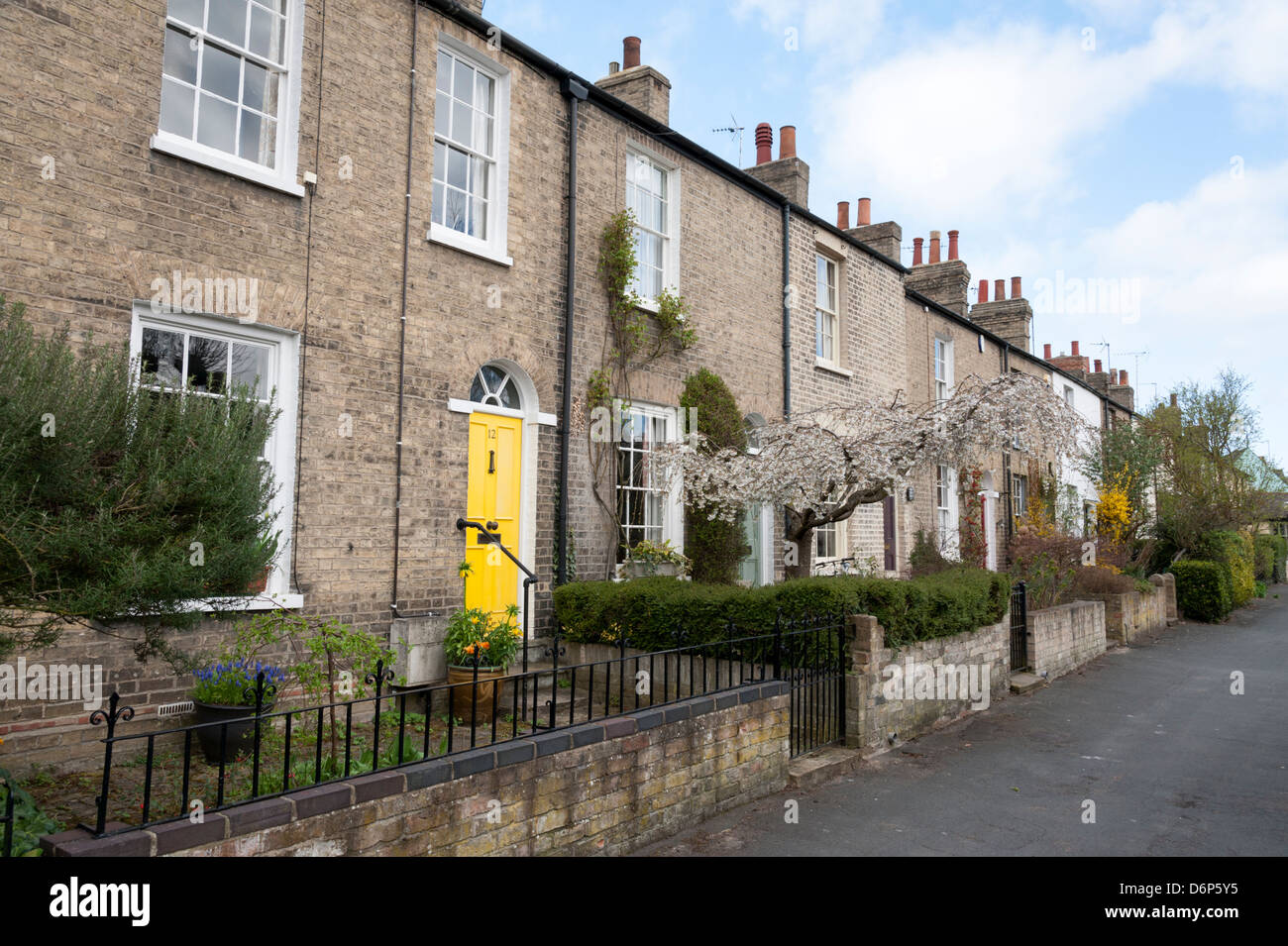 Terraced housing at Ferry Path Cambridge UK. Fashionable housing near