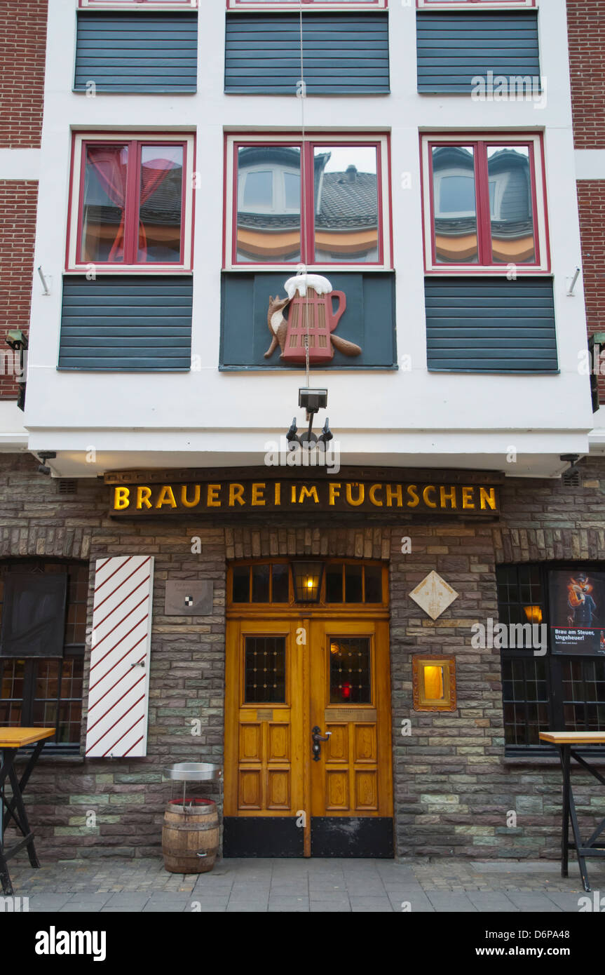 Brauerei im Fuchschen beer hall restaurant exterior Altstadt the old town Dusseldorf city North Rhine Westphalia region Germany Stock Photo