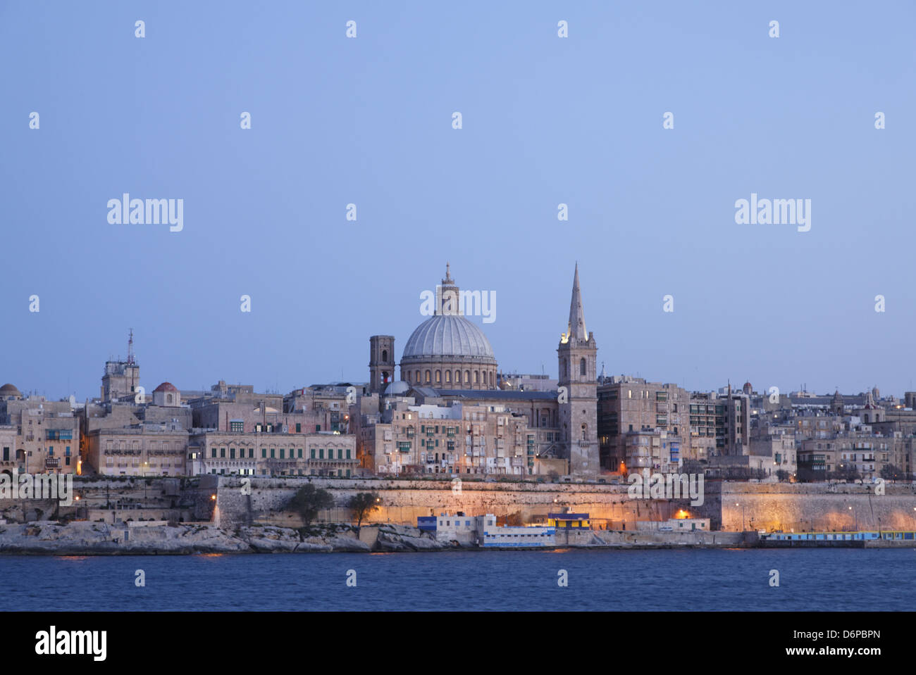 Malta, Valletta, UNESCO, tower of St. Paul's Anglican Cathedral and ...