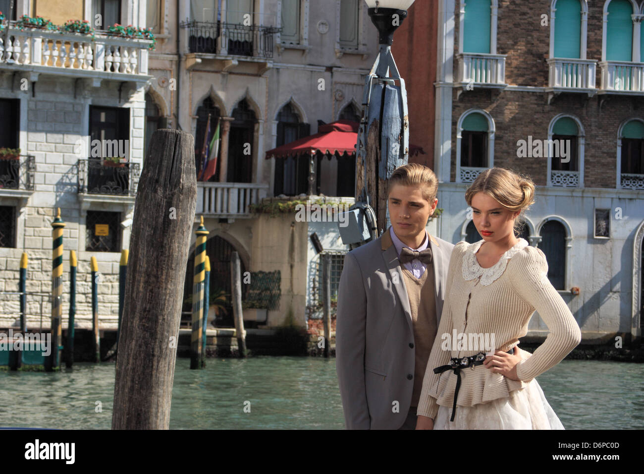 Professional fashion photo shooting in Venice Stock Photo